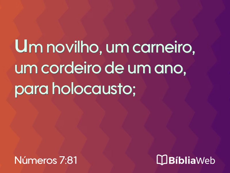 Números 7:81 em imagem para compartilhar