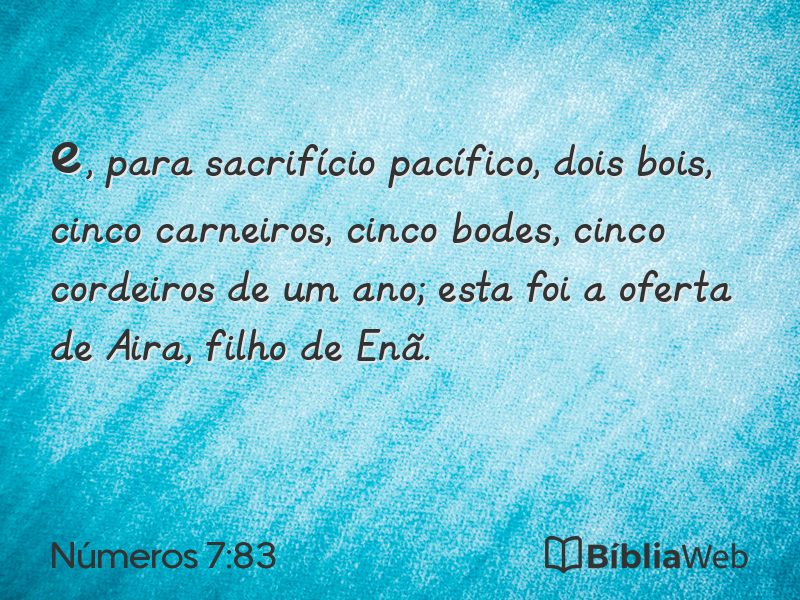 Números 7:83 em imagem para compartilhar