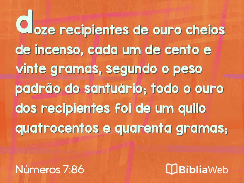 Números 7:86 em imagem para compartilhar