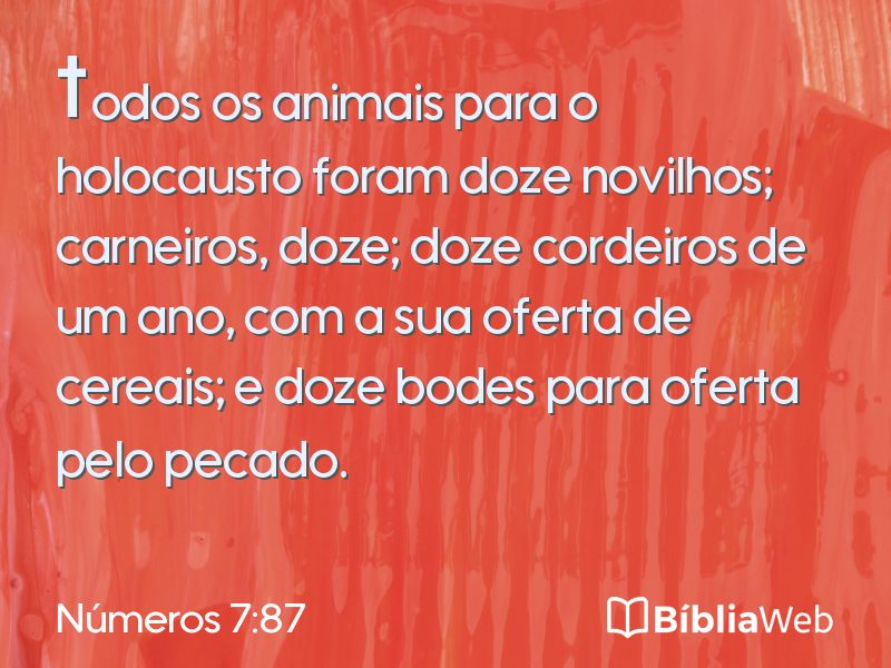 Números 7:87 em imagem para compartilhar
