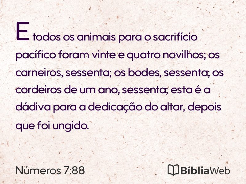 Números 7:88 em imagem para compartilhar