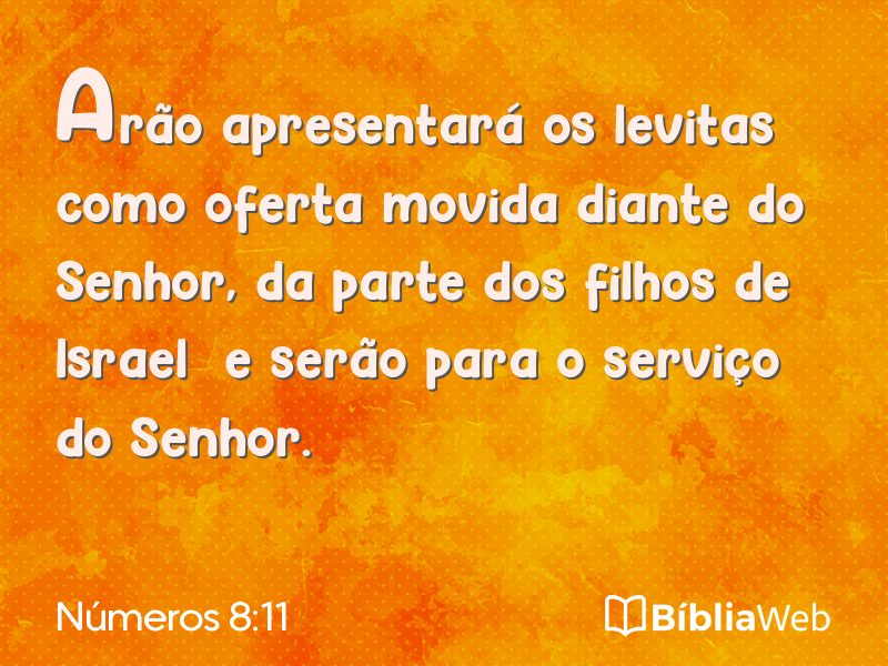 Números 8:11 em imagem para compartilhar