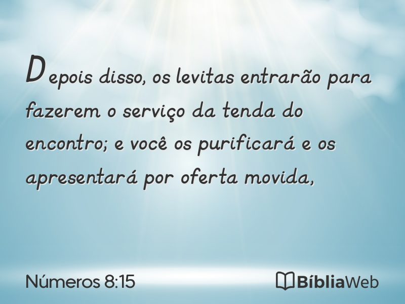 Números 8:15 em imagem para compartilhar