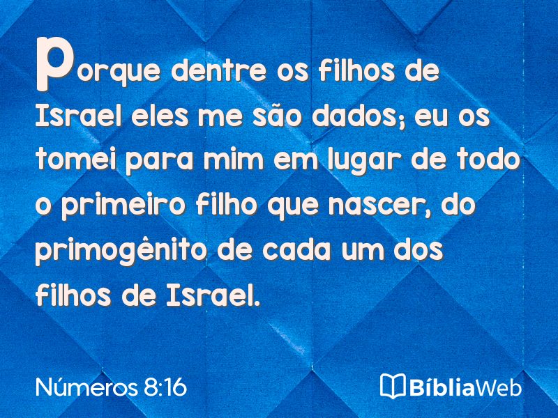 Números 8:16 em imagem para compartilhar