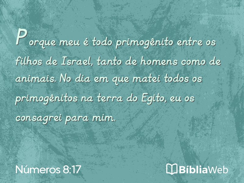 Números 8:17 em imagem para compartilhar