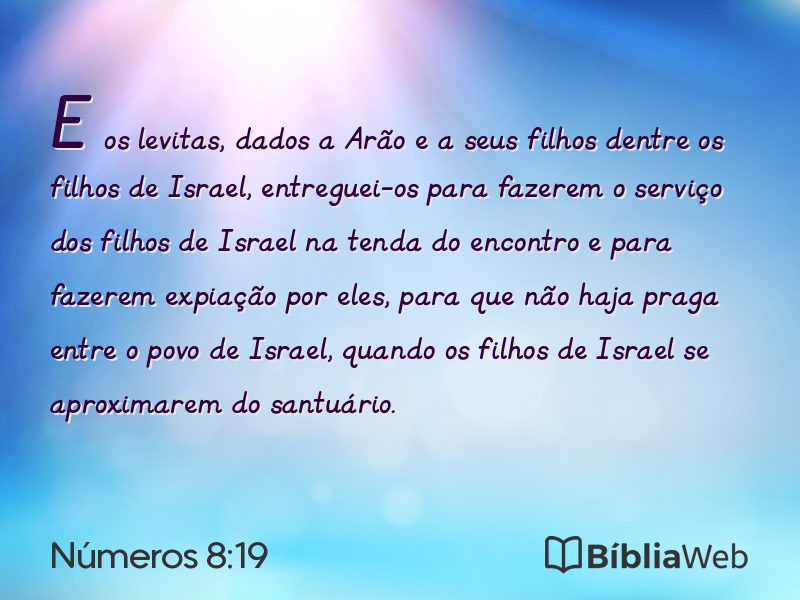 Números 8:19 em imagem para compartilhar