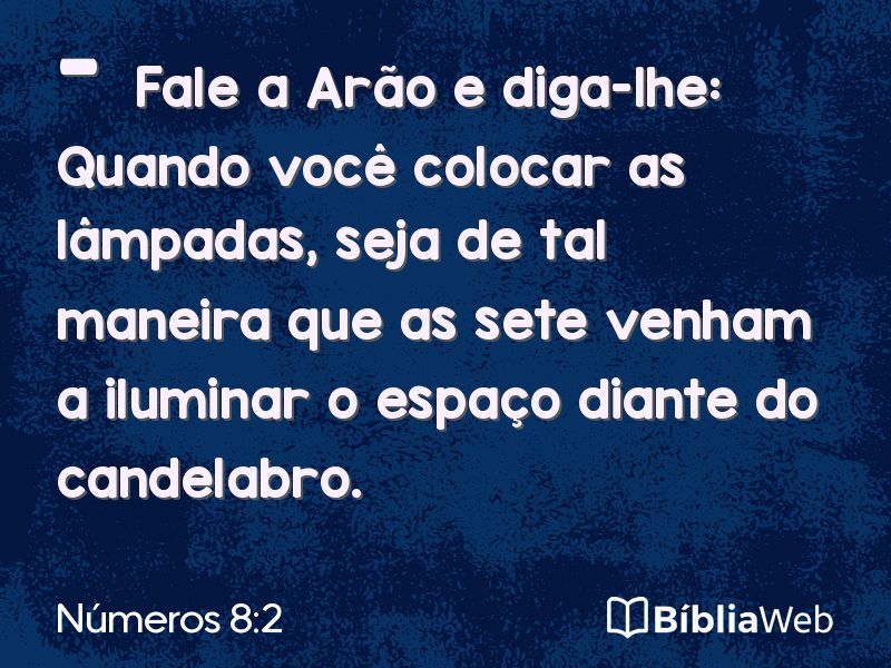 Números 8:2 em imagem para compartilhar