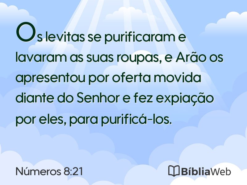 Números 8:21 em imagem para compartilhar