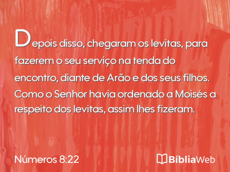 Números 8:22 em imagem para compartilhar