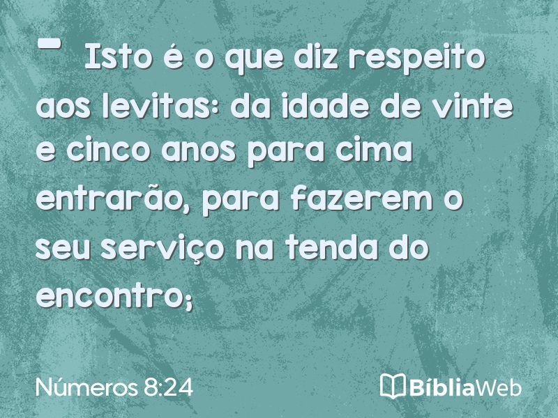 Números 8:24 em imagem para compartilhar