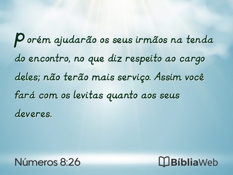 Números 8:26 em imagem para compartilhar