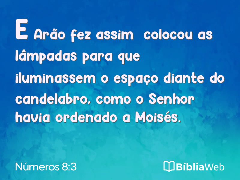 Números 8:3 em imagem para compartilhar