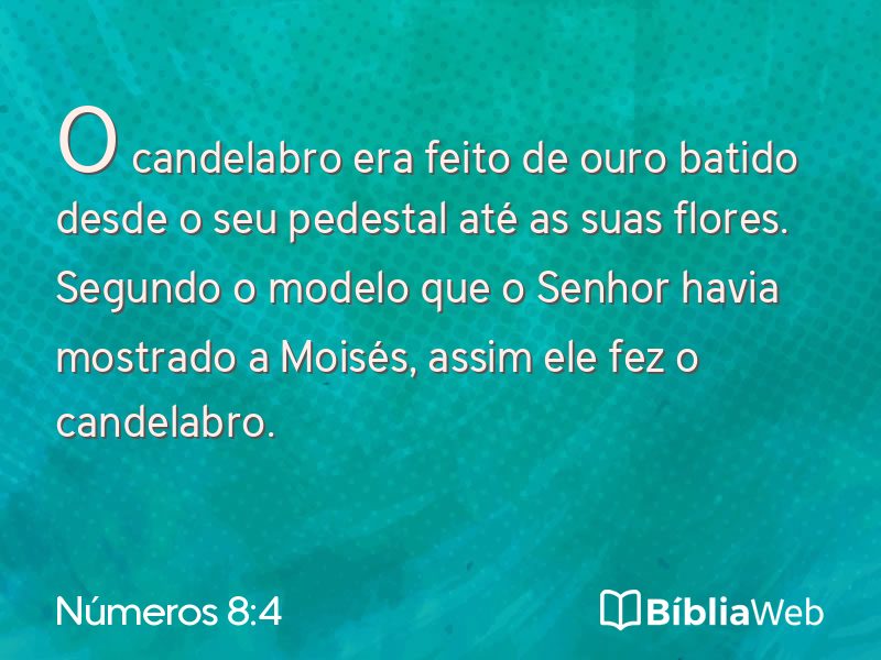 Números 8:4 em imagem para compartilhar