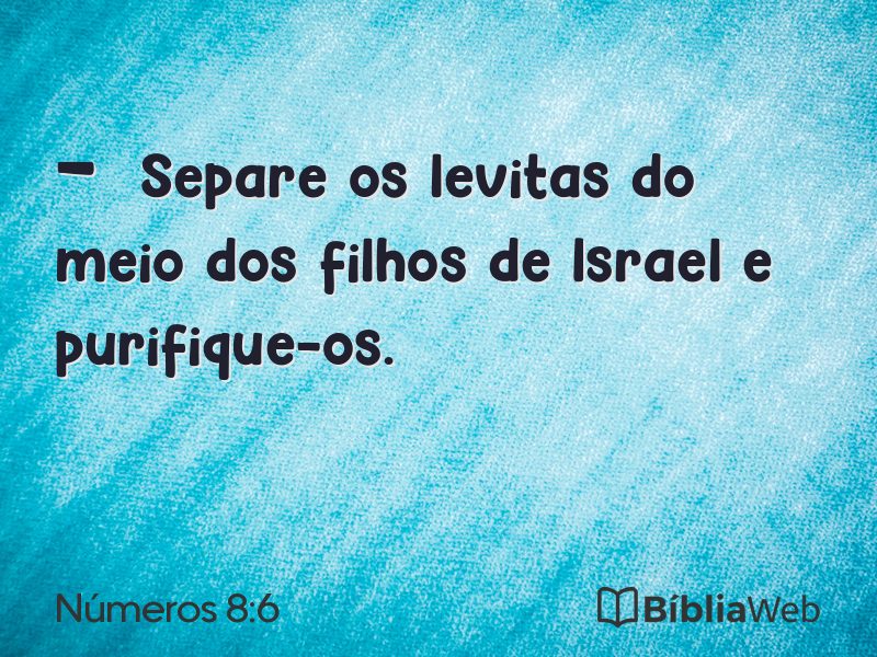 Números 8:6 em imagem para compartilhar