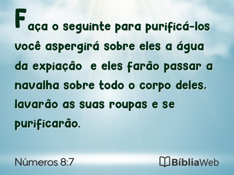 Números 8:7 em imagem para compartilhar