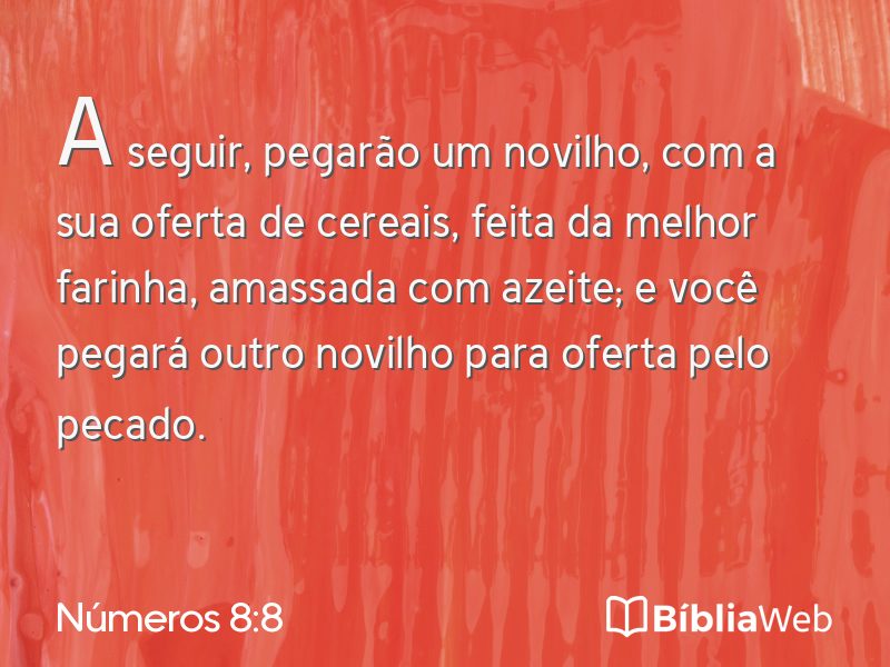 Números 8:8 em imagem para compartilhar