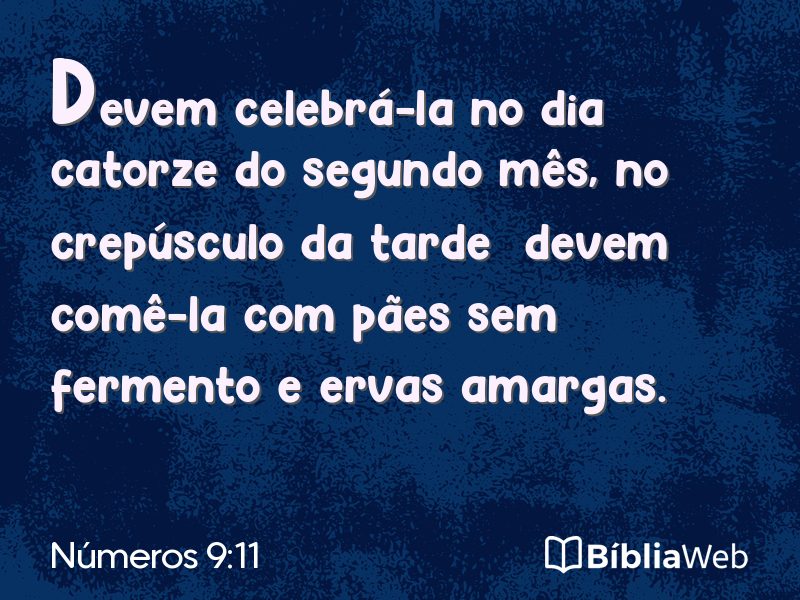 Números 9:11 em imagem para compartilhar