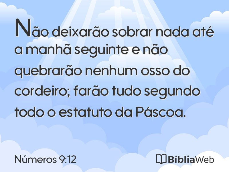 Números 9:12 em imagem para compartilhar