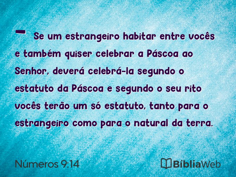 Números 9:14 em imagem para compartilhar