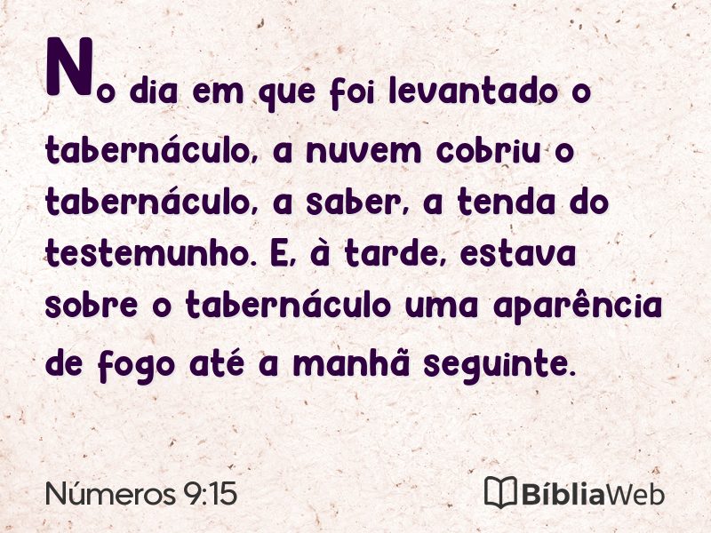 Números 9:15 em imagem para compartilhar