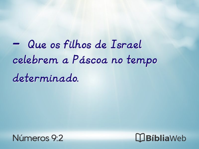 Números 9:2 em imagem para compartilhar