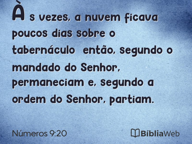 Números 9:20 em imagem para compartilhar