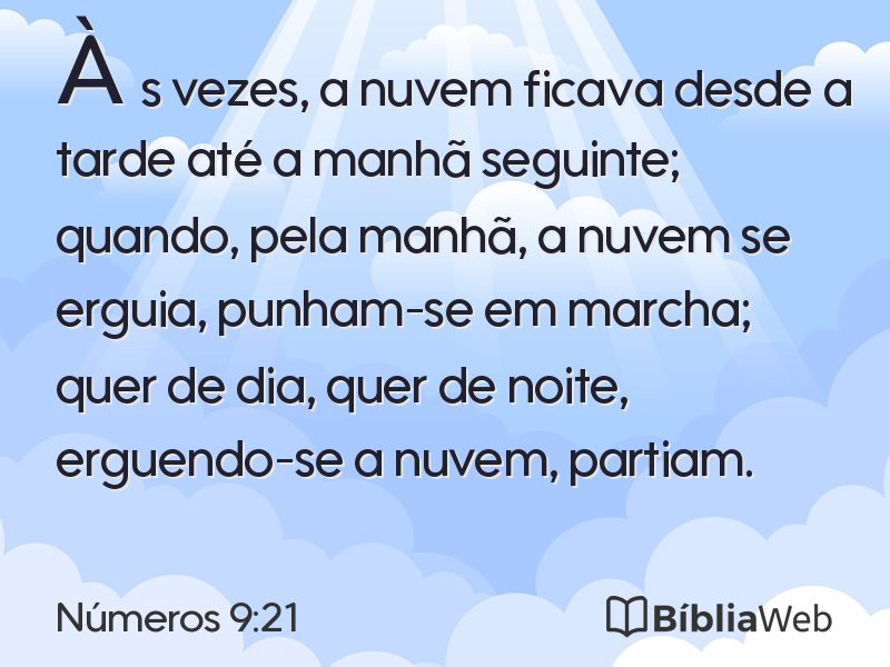 Números 9:21 em imagem para compartilhar