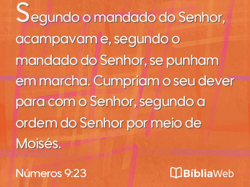 Números 9:23 em imagem para compartilhar