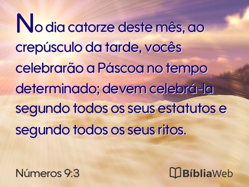 Números 9:3 em imagem para compartilhar