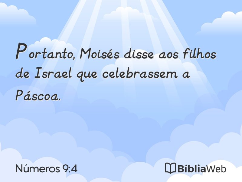 Números 9:4 em imagem para compartilhar