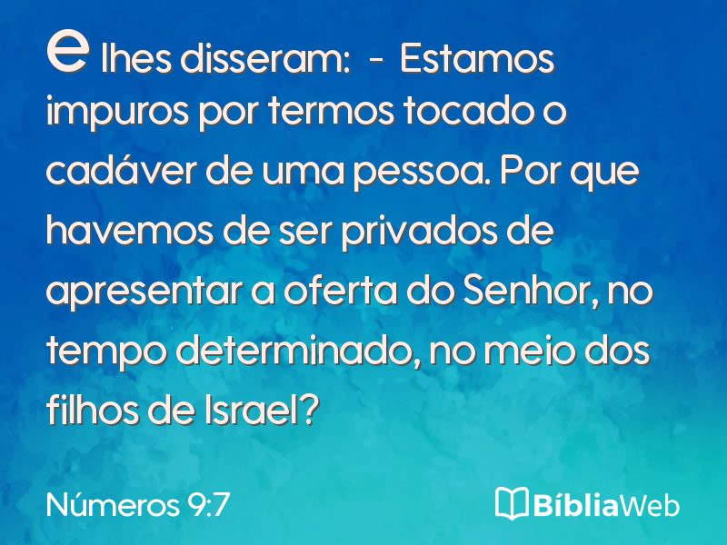 Números 9:7 em imagem para compartilhar