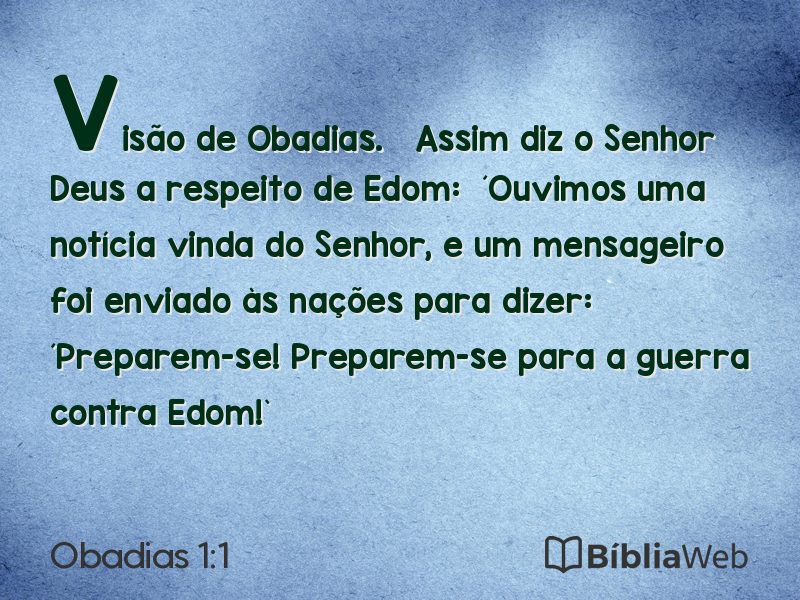 Obadias 1:1 em imagem para compartilhar