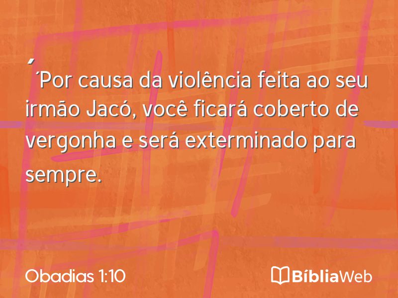 Obadias 1:10 em imagem para compartilhar
