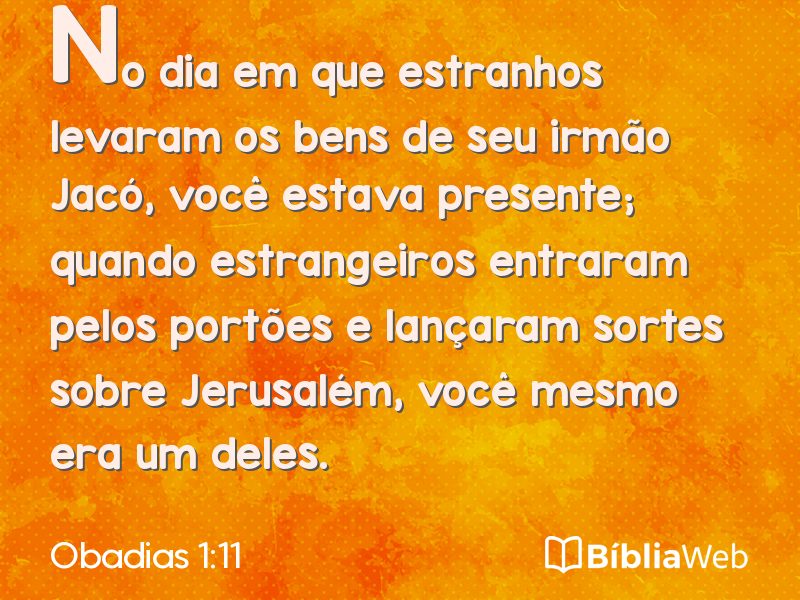 Obadias 1:11 em imagem para compartilhar