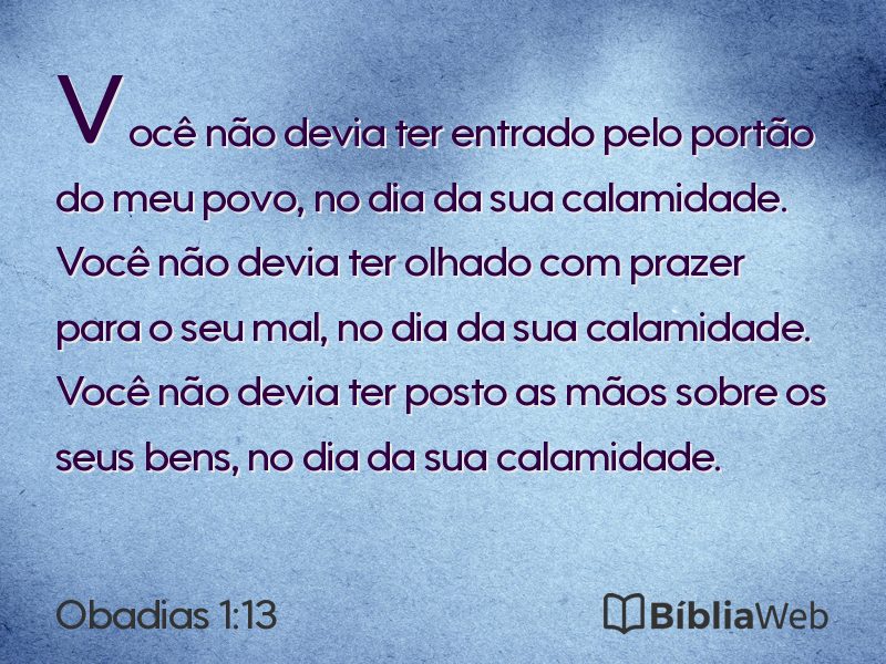 Obadias 1:13 em imagem para compartilhar