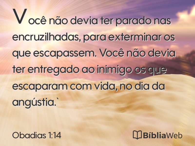 Obadias 1:14 em imagem para compartilhar