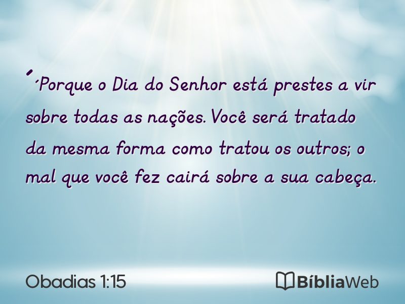 Obadias 1:15 em imagem para compartilhar