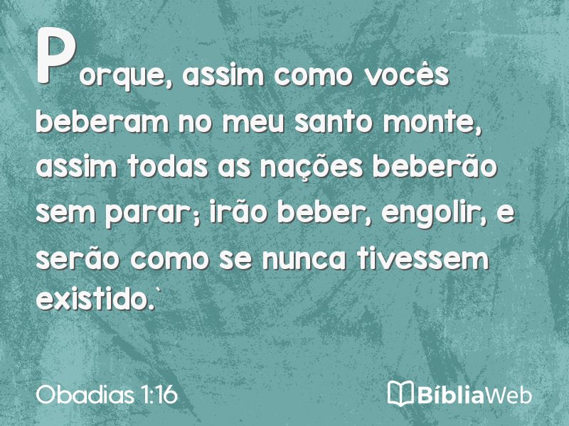 Obadias 1:16 em imagem para compartilhar