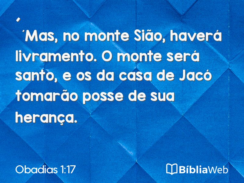Obadias 1:17 em imagem para compartilhar