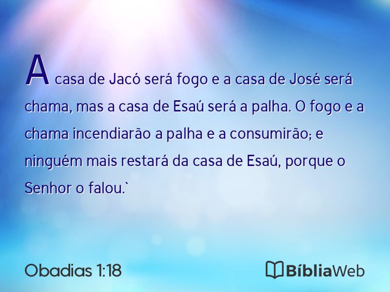 Obadias 1:18 em imagem para compartilhar