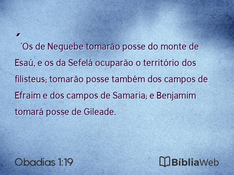 Obadias 1:19 em imagem para compartilhar