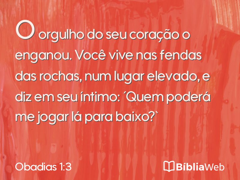 Obadias 1:3 em imagem para compartilhar