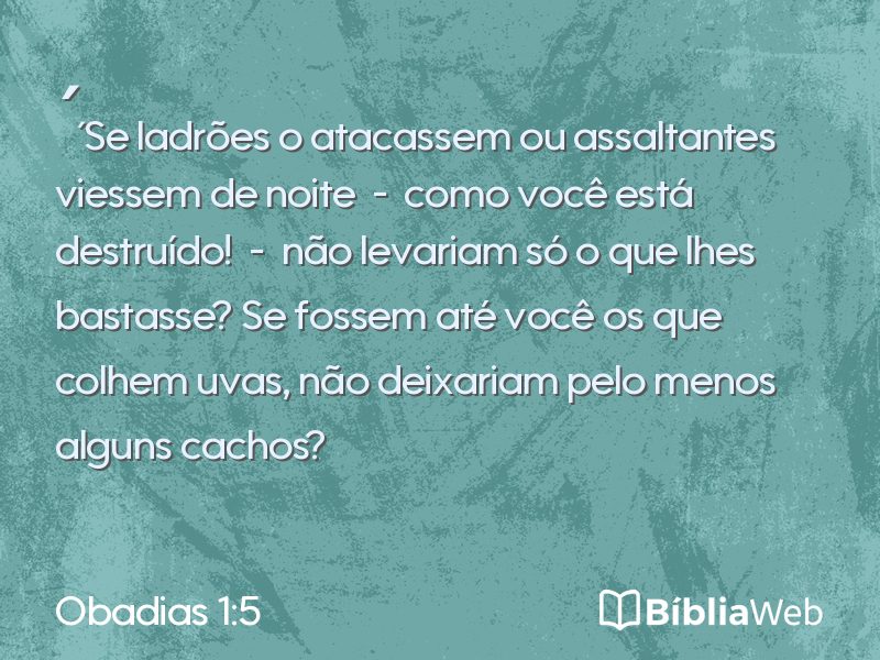Obadias 1:5 em imagem para compartilhar