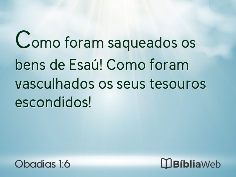 Obadias 1:6 em imagem para compartilhar