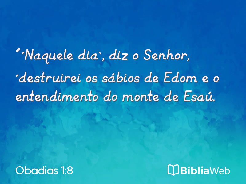 Obadias 1:8 em imagem para compartilhar