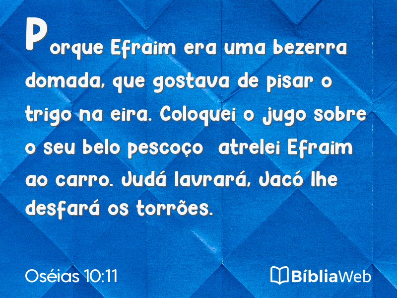 Oséias 10:11 em imagem para compartilhar