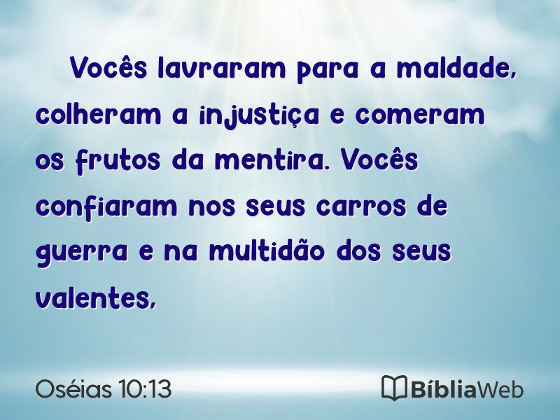 Oséias 10:13 em imagem para compartilhar
