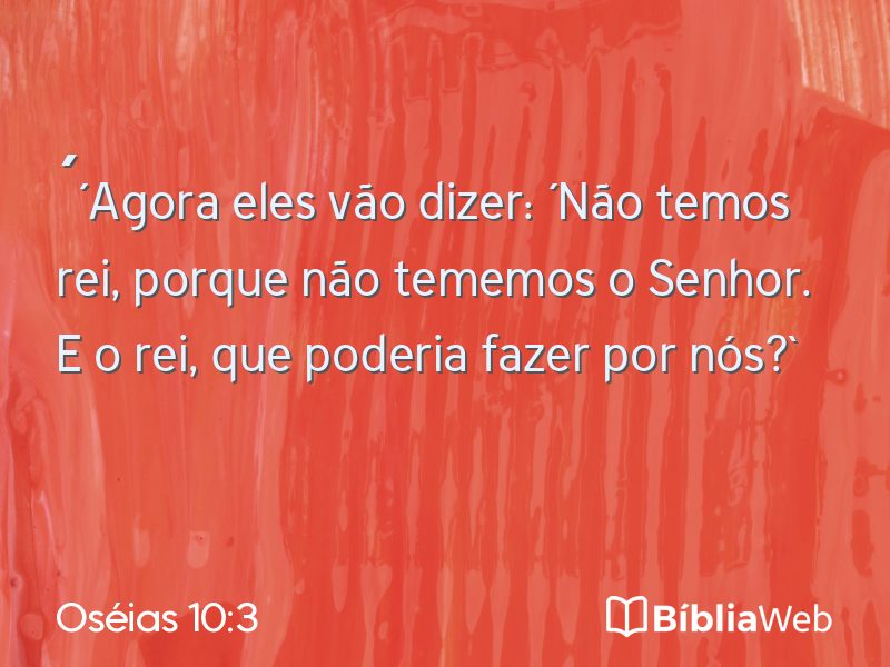 Oséias 10:3 em imagem para compartilhar
