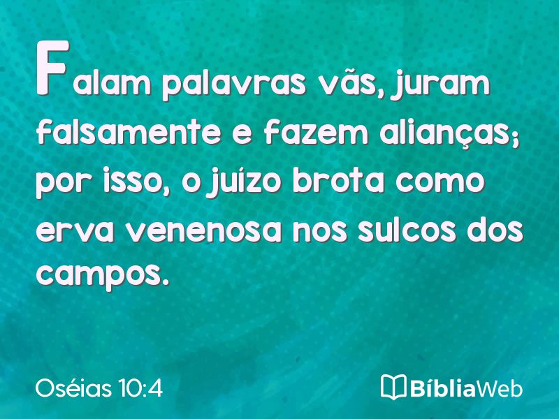 Oséias 10:4 em imagem para compartilhar
