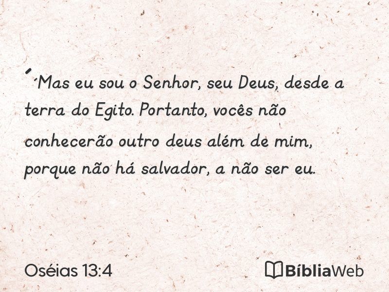 Oséias 13:4 em imagem para compartilhar